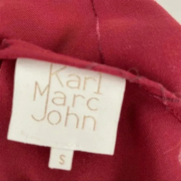 Karl Marc John Long Sleeve Semi-Sheer Button Back Blouse Top - Picture 5 of 5